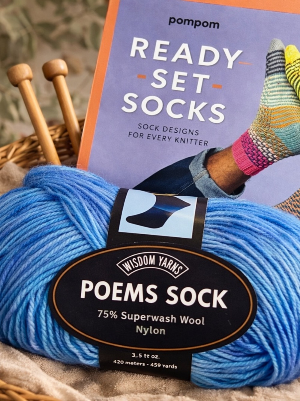 Wisdom Yarns Poems Sock Yarn Superwash Wool Blend & Ready Set Socks Pattern Book